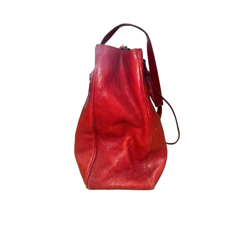 Vintage El Portal Red Leather XL Briefcase Tote Computer Bag Multi Pocket Work - Picture 15 of 16
